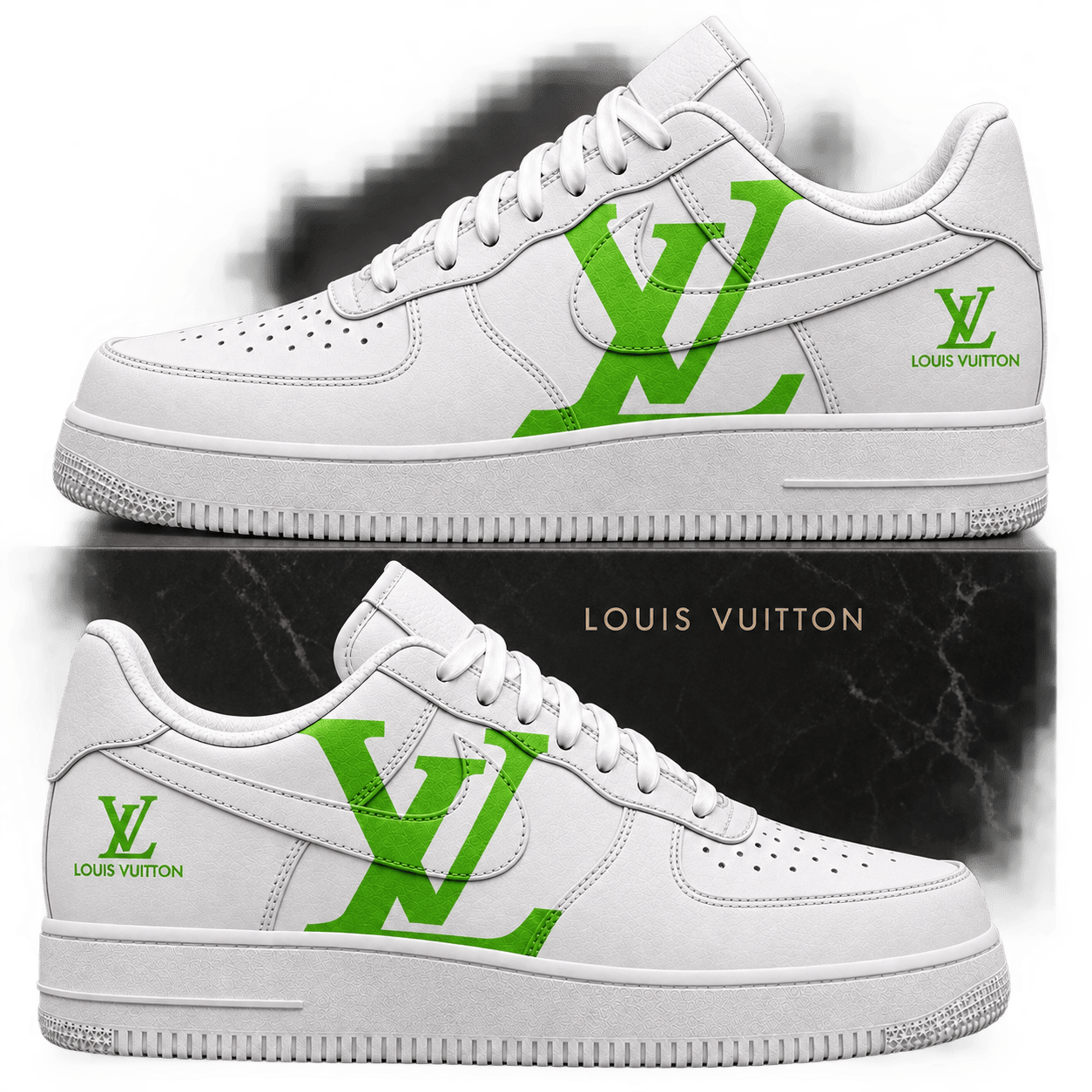 Louis Vuitton | Oversized Green Initial Print Sneakers Fall 2026 Collection