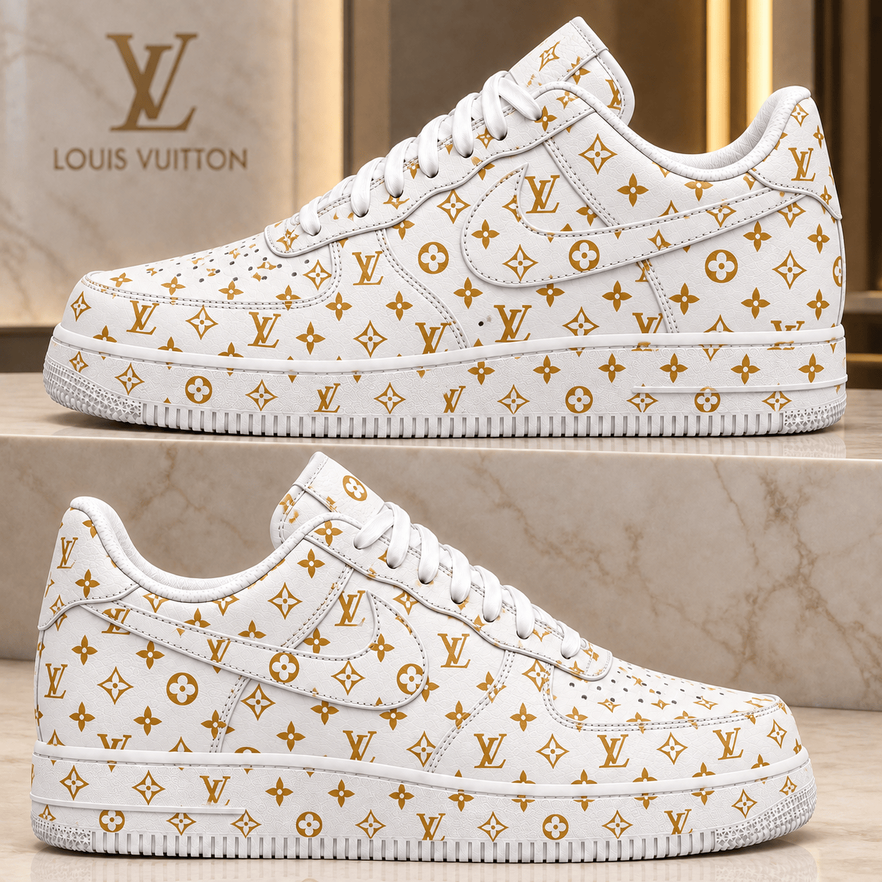 Louis Vuitton | Golden Monogram Print Sneakers Winter 2026 Collection
