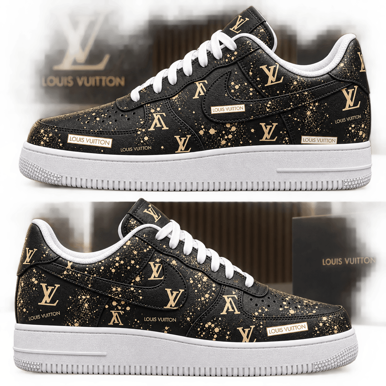 Louis Vuitton | Gold Splatter Monogram Sneakers Fall 2026 Collection