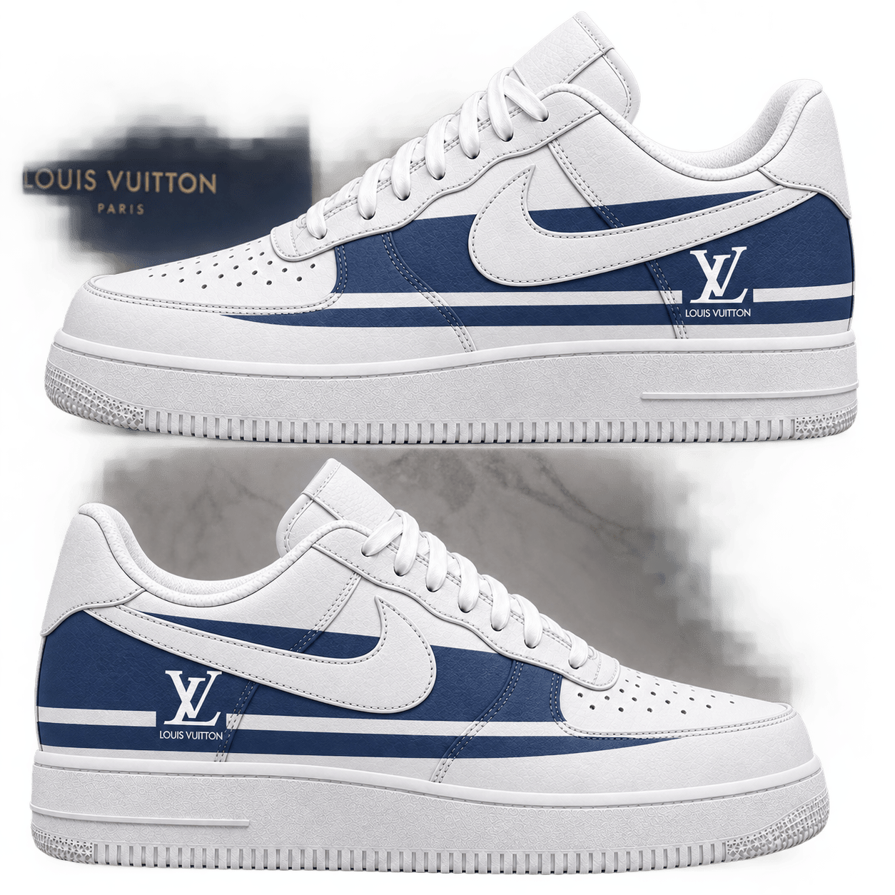Louis Vuitton | Navy Racing Stripe Sneakers Fall 2026 Collection