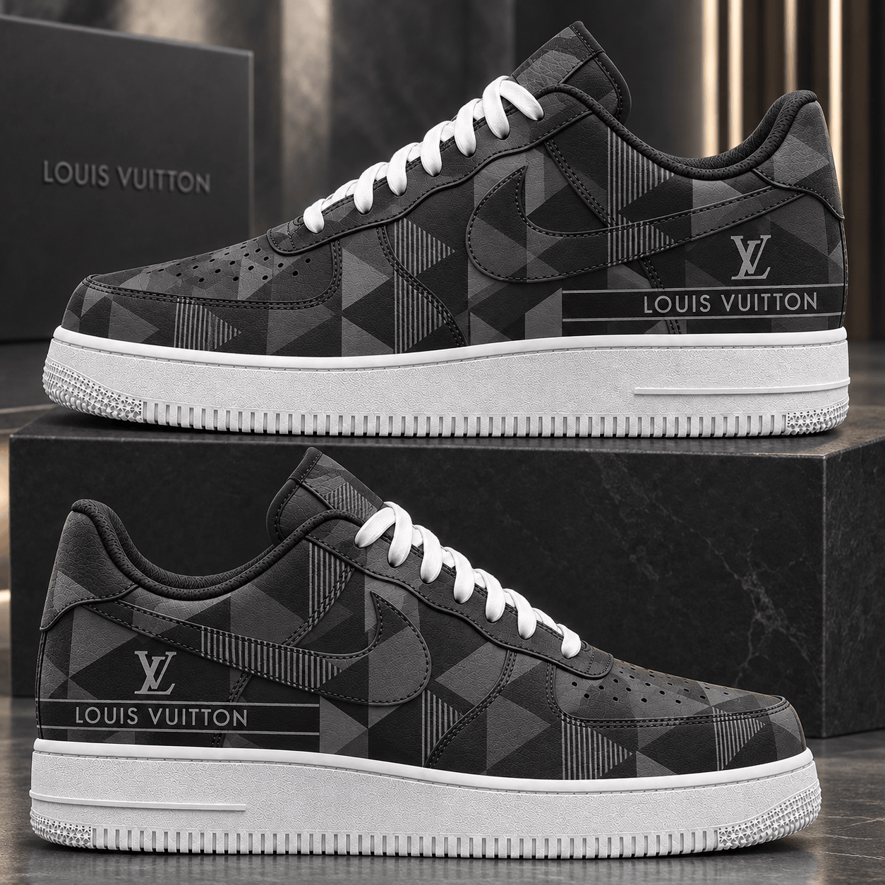 Louis Vuitton | Monochrome Geometric Patchwork Sneakers Fall 2026 Collection