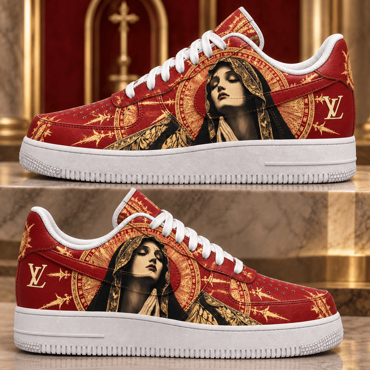 Louis Vuitton | Sacred Madonna Icon Print Sneakers Winter 2026 Collection