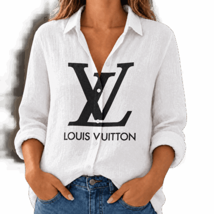 Louis Vuitton | Oversized Logo Print Linen Shirt Winter 2026 Collection