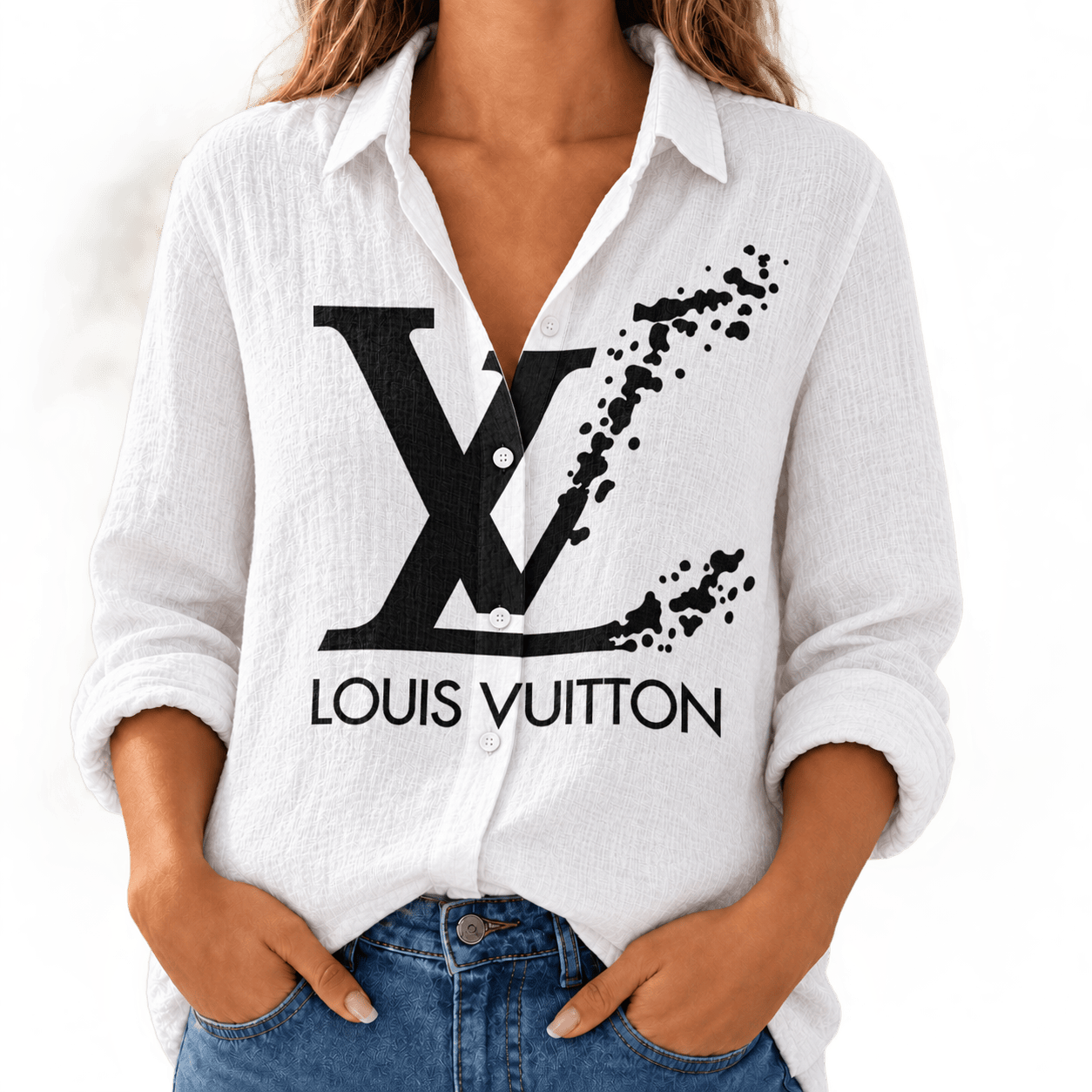 Louis Vuitton | Oversized Monogram Splatter Linen Shirt Fall 2026 Collection