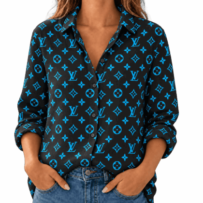Louis Vuitton | Electric Blue Monogram Linen Shirt Winter 2026 Collection