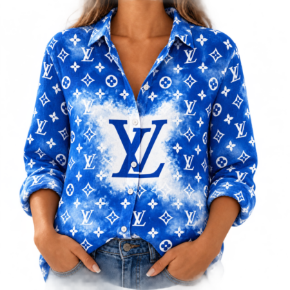 Louis Vuitton | Blue Cloud Monogram Linen Shirt Winter 2026 Collection