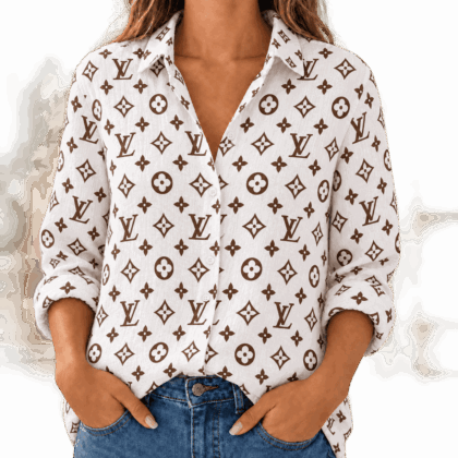 Louis Vuitton | Chocolate Monogram Print Linen Shirt Winter 2026 Collection