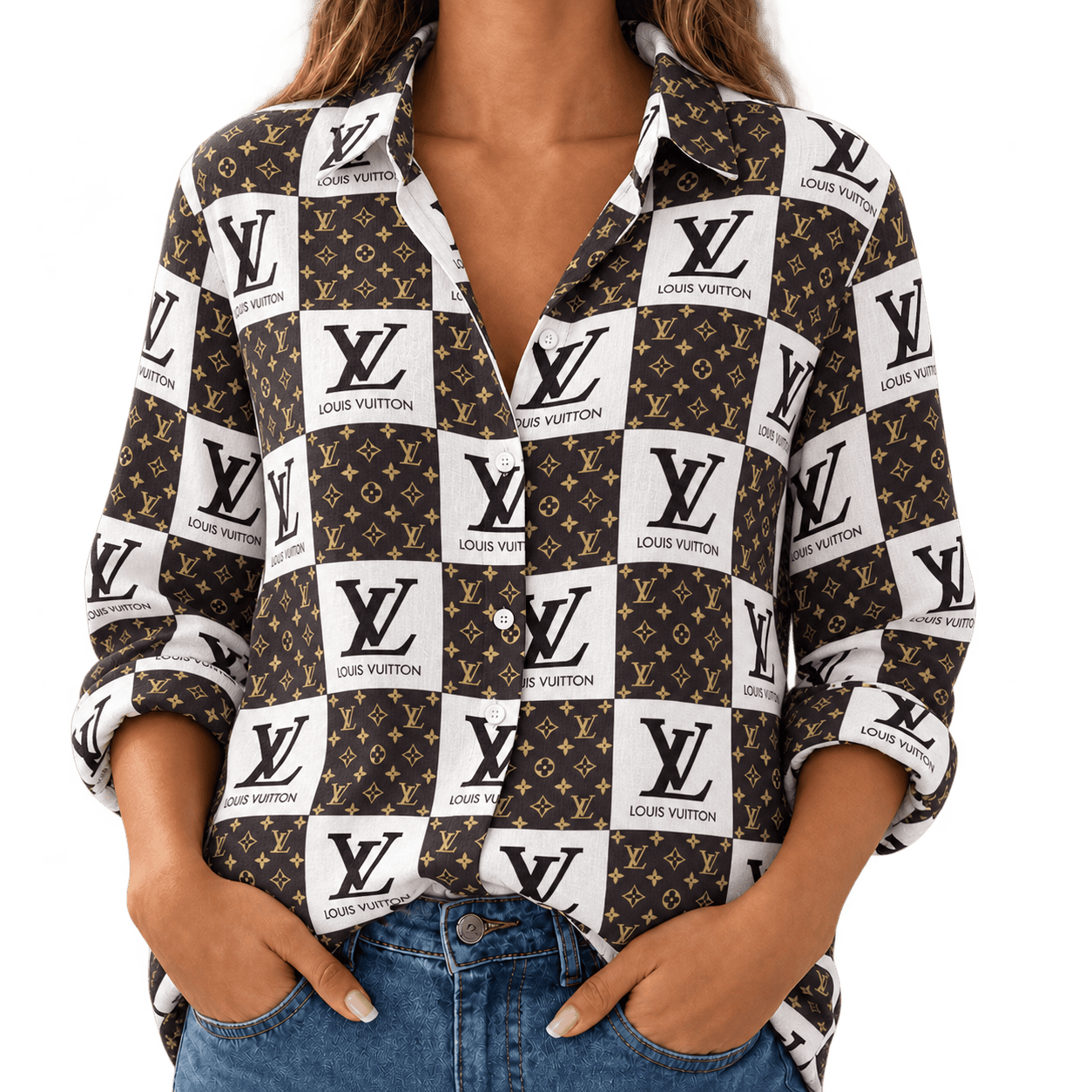 Louis Vuitton | Monogram Checkerboard Print Linen Shirt Winter 2026 Collection