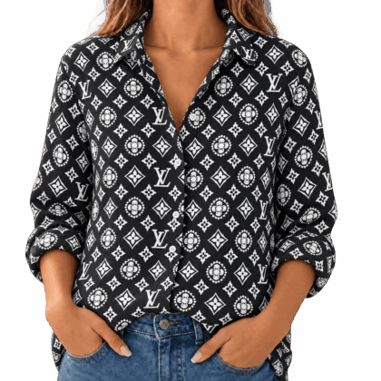 Louis Vuitton | Monochrome Monogram Print Linen Shirt Winter 2026 Collection