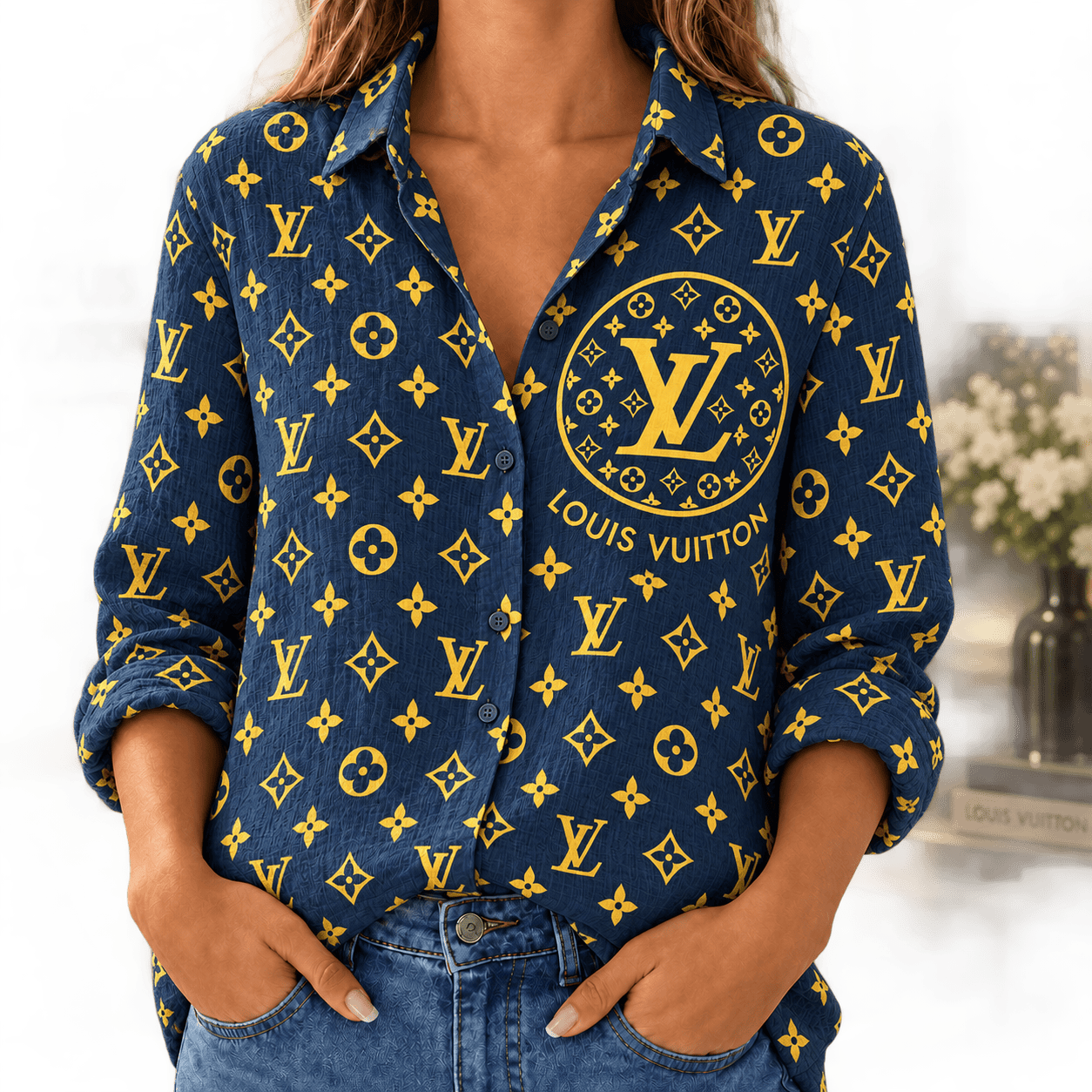 Louis Vuitton | Golden Monogram Medallion Linen Shirt Fall 2026 Collection