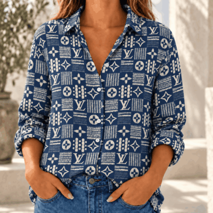 Louis Vuitton | Distressed Monogram Grid Linen Shirt Fall 2026 Collection