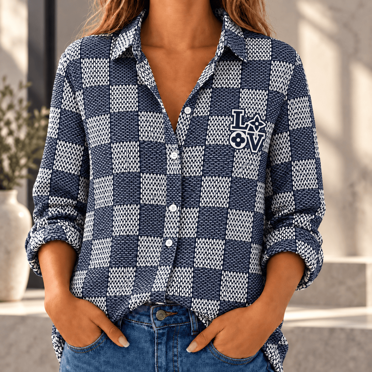 Louis Vuitton | Textured Damier Check Linen Shirt Fall 2026 Collection