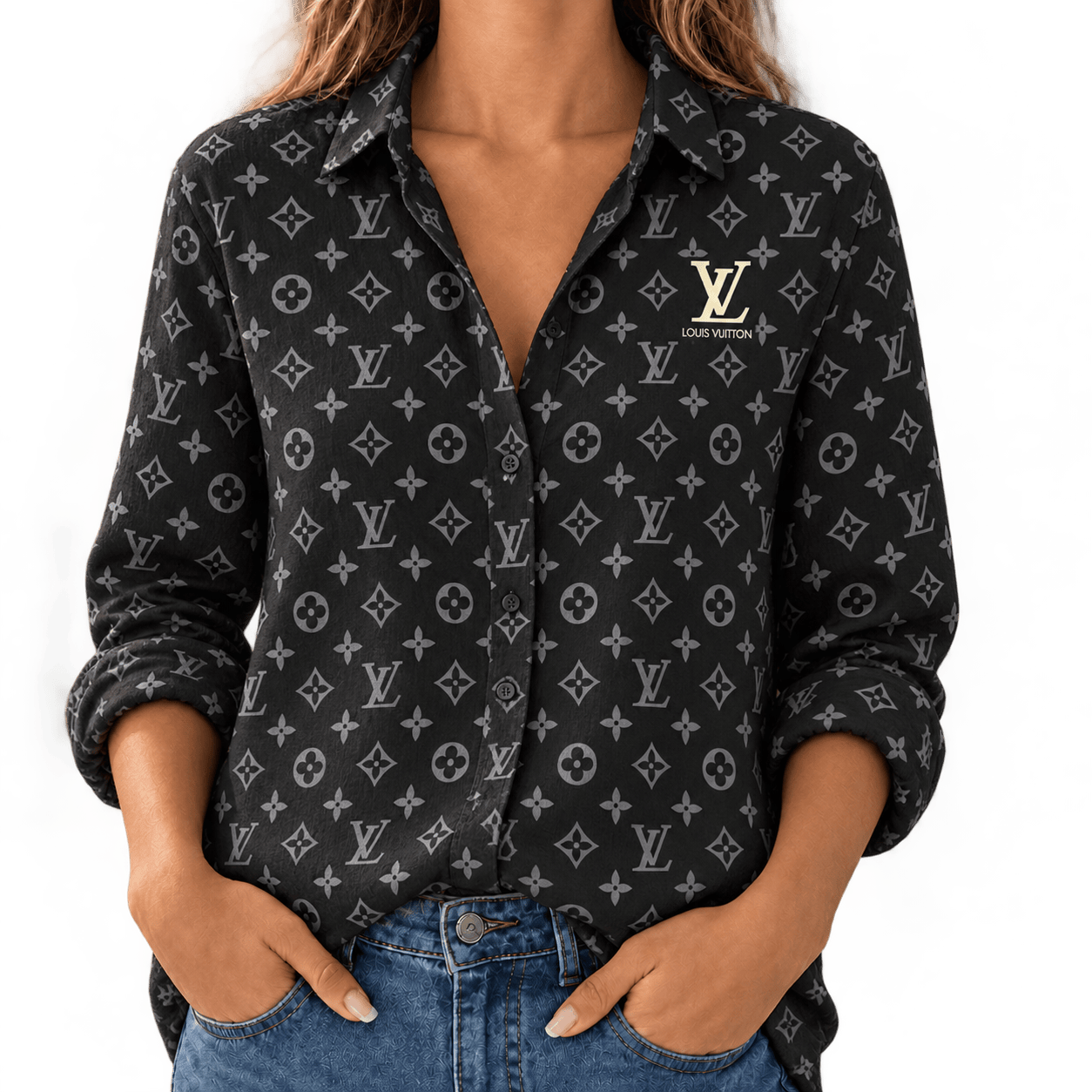 Louis Vuitton | Tonal Monogram Print Linen Shirt Fall 2026 Collection