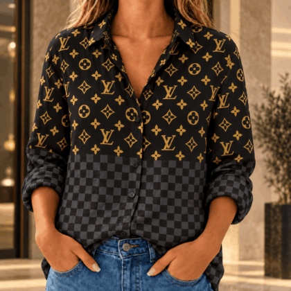 Louis Vuitton | Golden Monogram Checkerboard Linen Shirt Winter 2026 Collection