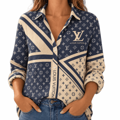 Louis Vuitton | Monogram Geometric Scarf Print Linen Shirt Winter 2026 Collection