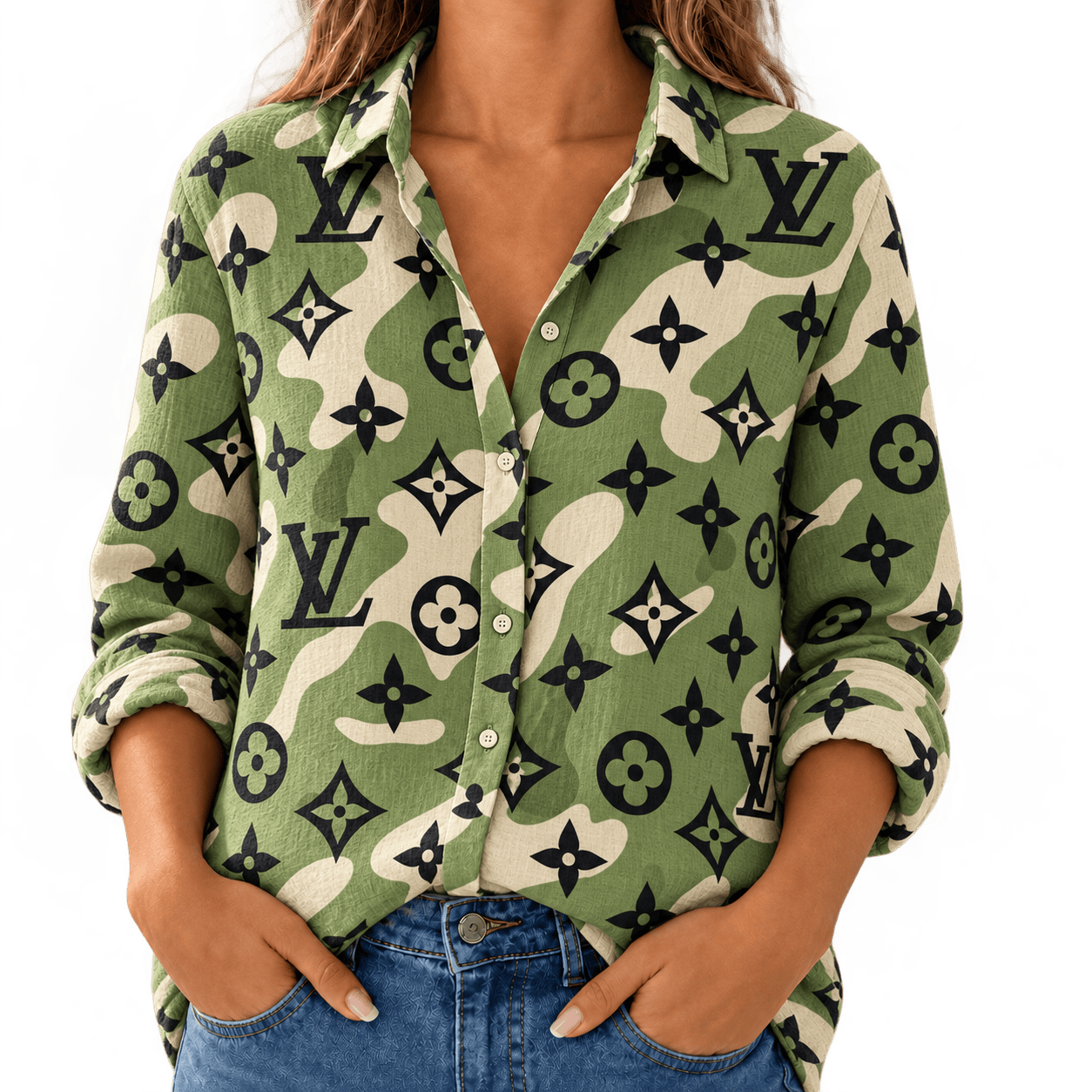 Louis Vuitton | Monogram Camouflage Print Linen Shirt Fall 2026 Collection