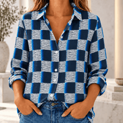 Louis Vuitton | Brushstroke Check Print Linen Shirt Winter 2026 Collection