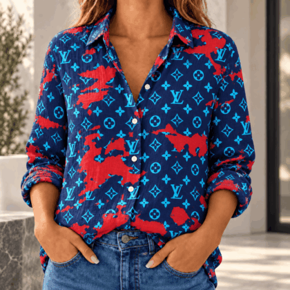 Louis Vuitton | Monogram Paint Splash Linen Shirt Fall 2026 Collection