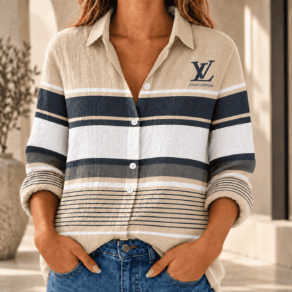 Louis Vuitton | Nautical Colorblock Stripe Linen Shirt Winter 2026 Collection