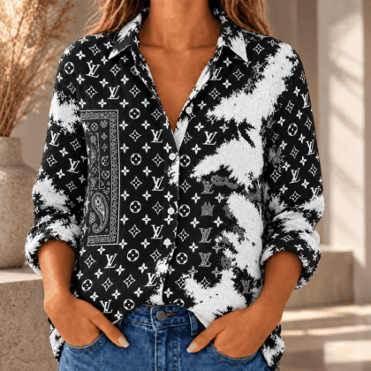 Louis Vuitton | Monogram Brushstroke Bandana Print Linen Shirt Winter 2026 Collection