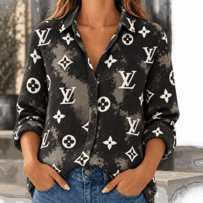 Louis Vuitton | Distressed Monogram Print Linen Shirt Fall 2026 Collection