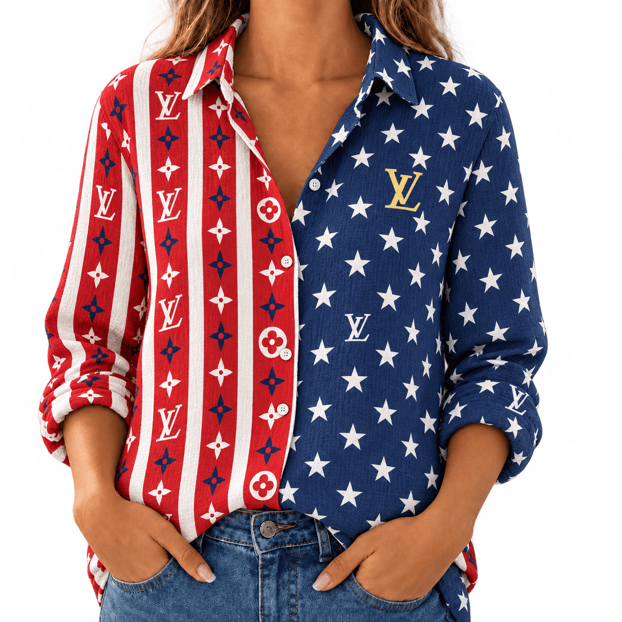 Louis Vuitton | Stars And Stripes Monogram Linen Shirt Fall 2026 Collection