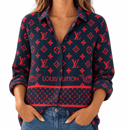 Louis Vuitton | Crimson Monogram Border Linen Shirt Winter 2026 Collection