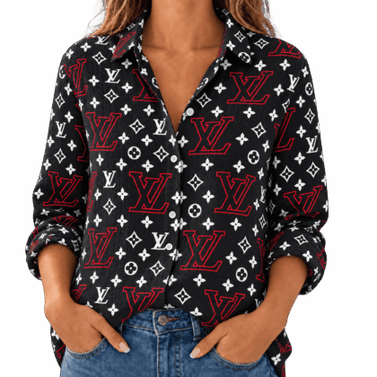 Louis Vuitton | Red Outline Monogram Linen Shirt Winter 2026 Collection