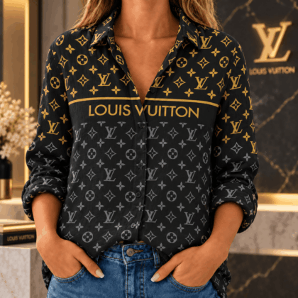 Louis Vuitton | Gold And Graphite Monogram Linen Shirt Fall 2026 Collection