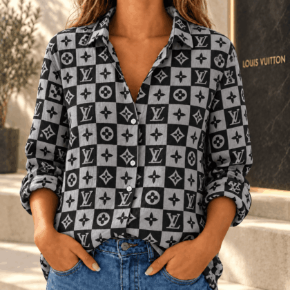 Louis Vuitton | Monogram Checkerboard Print Linen Shirt Winter 2026 Collection