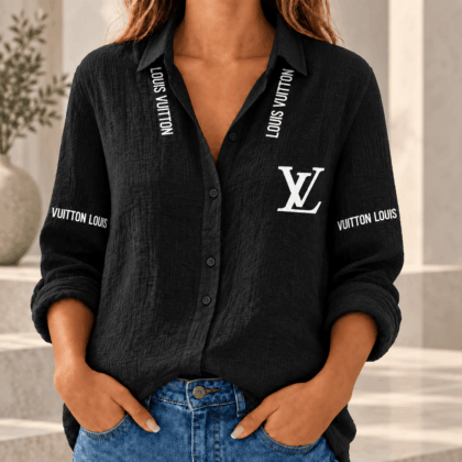 Louis Vuitton | Contrast Logo Typography Linen Shirt Fall 2026 Collection