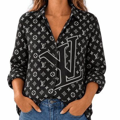 Louis Vuitton | Oversized Monogram Print Linen Shirt Winter 2026 Collection