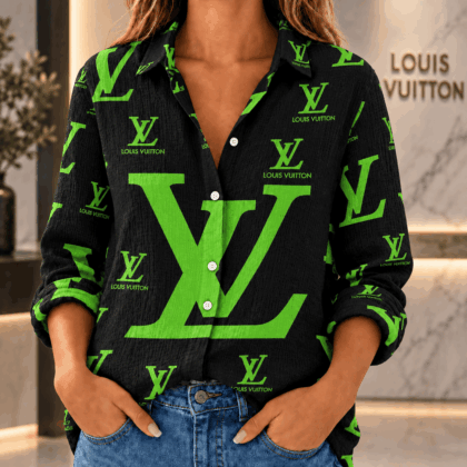 Louis Vuitton | Neon Green Oversized Monogram Linen Shirt Fall 2026 Collection