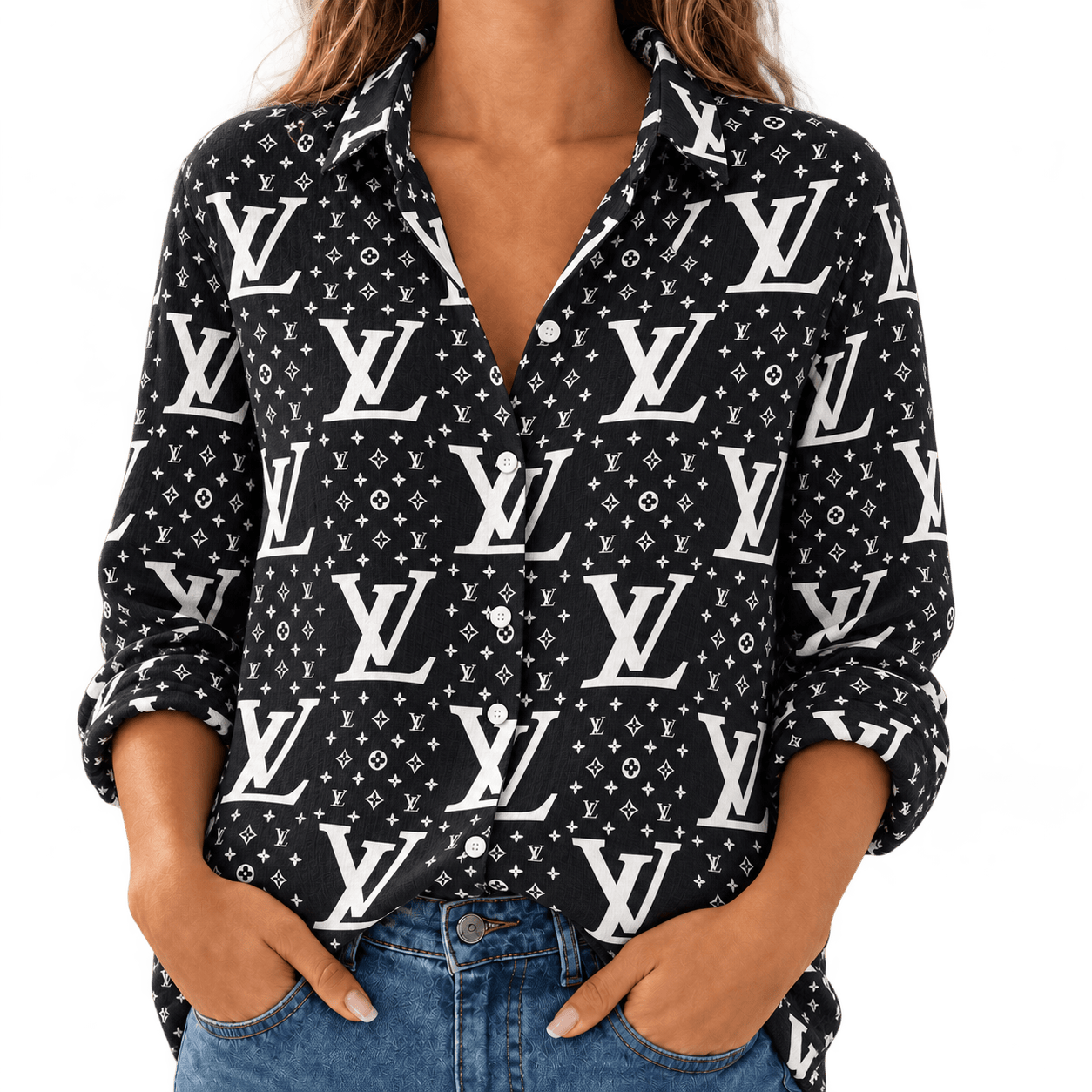 Louis Vuitton | Oversized Monogram Print Linen Shirt Winter 2026 Collection