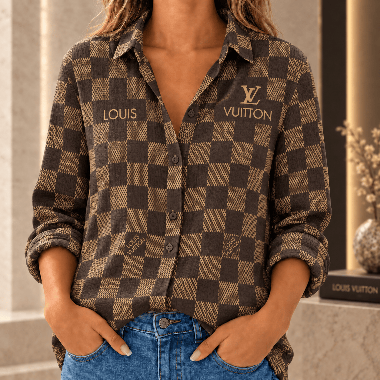 Louis Vuitton | Signature Damier Check Linen Shirt Winter 2026 Collection
