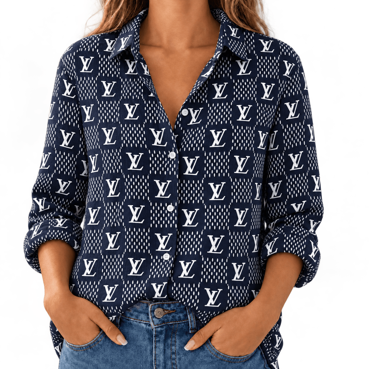 Louis Vuitton | Dotted Monogram Grid Linen Shirt Winter 2026 Collection