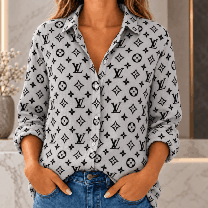 Louis Vuitton | Monochrome Monogram Print Linen Shirt Fall 2026 Collection