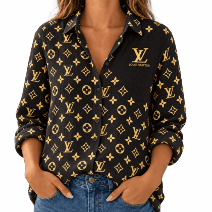 Louis Vuitton | Golden Monogram Print Linen Shirt Fall 2026 Collection