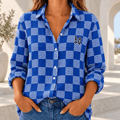 Louis Vuitton | Woven Checkerboard Print Linen Shirt Fall 2026 Collection