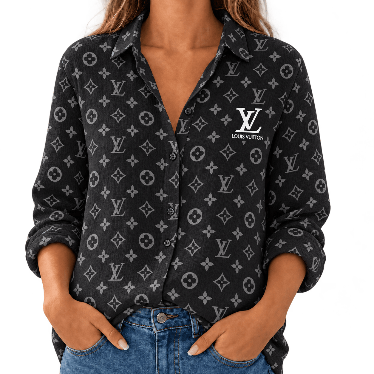 Louis Vuitton | Tonal Monogram Print Linen Shirt Fall 2026 Collection