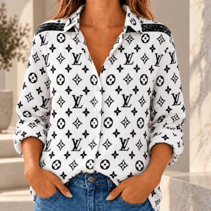 Louis Vuitton | Monochrome Monogram Print Linen Shirt Fall 2026 Collection