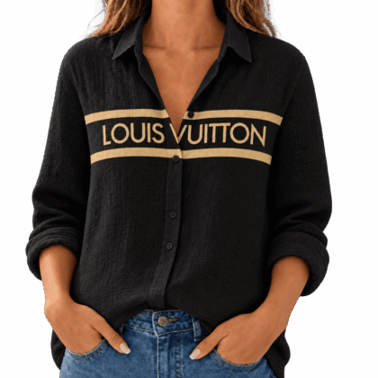 Louis Vuitton | Contrast Logo Stripe Linen Shirt Winter 2026 Collection