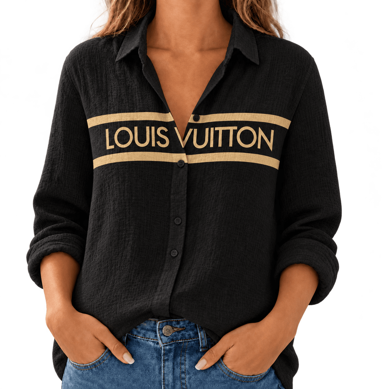 Louis Vuitton | Contrast Logo Stripe Linen Shirt Winter 2026 Collection