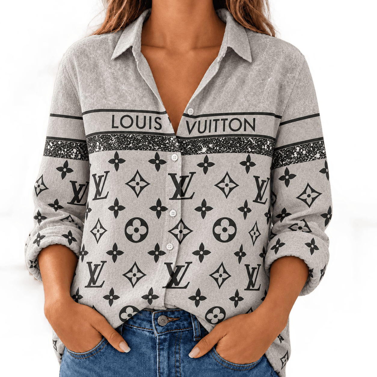 Louis Vuitton | Monogram Speckle Stripe Linen Shirt Winter 2026 Collection