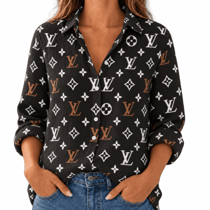 Louis Vuitton | Contrast Monogram Print Linen Shirt Fall 2026 Collection