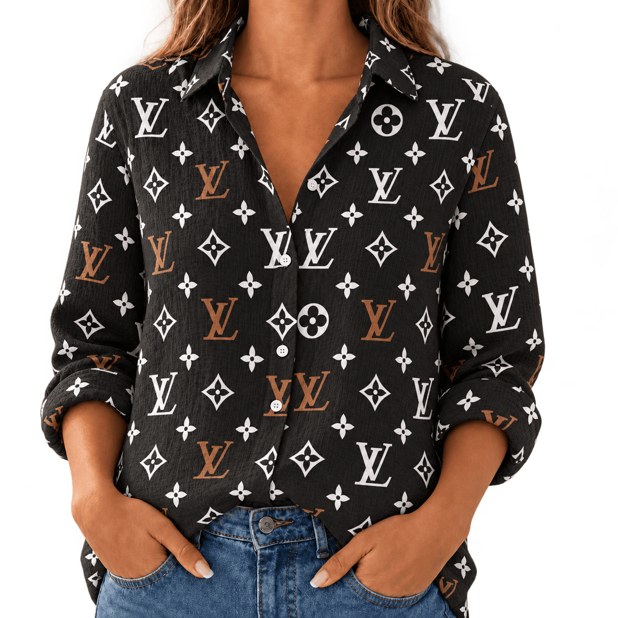 Louis Vuitton | Contrast Monogram Print Linen Shirt Fall 2026 Collection