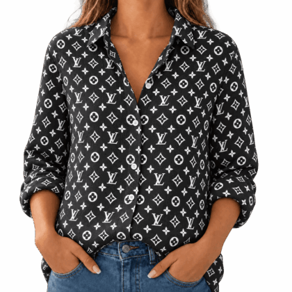 Louis Vuitton | Monochrome Monogram Print Linen Shirt Winter 2026 Collection