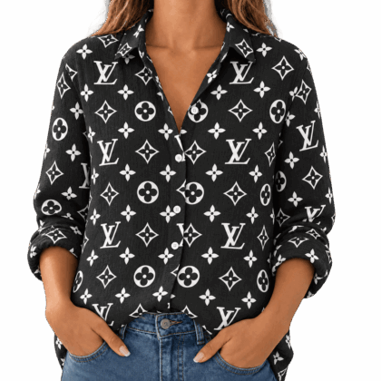 Louis Vuitton | Monochrome Monogram Print Linen Shirt Winter 2026 Collection