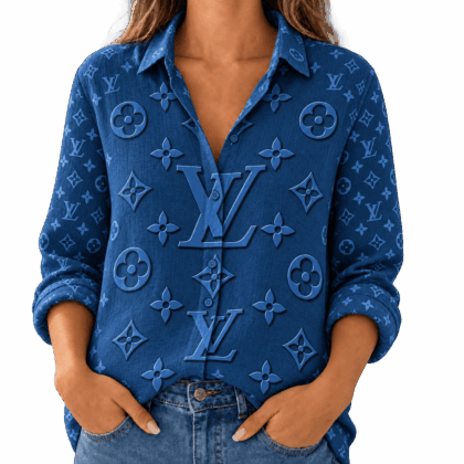 Louis Vuitton | Oversized Tonal Monogram Linen Shirt Fall 2026 Collection