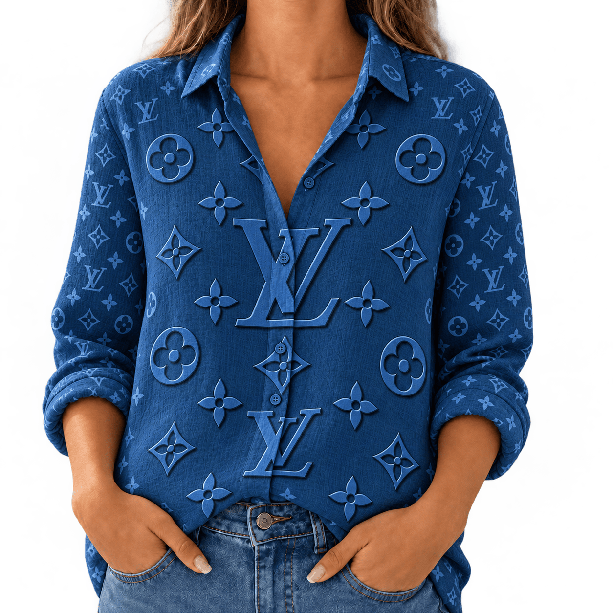 Louis Vuitton | Oversized Tonal Monogram Linen Shirt Fall 2026 Collection